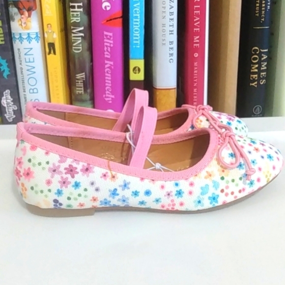 RAMPAGE GIRLS PINK WHITE FLORAL BALLERINA SLIP-ON FLATS SIZE 10 NWT - Picture 5 of 11